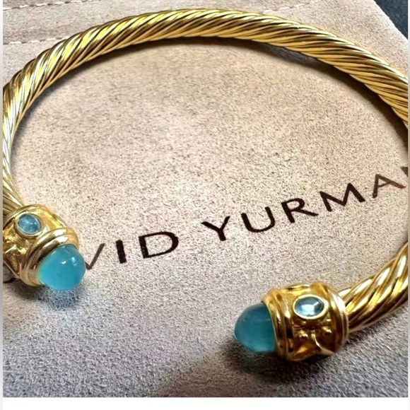 David Yurman Gold Twist 4mm Bracelet with Accents - Picture 5 of 5